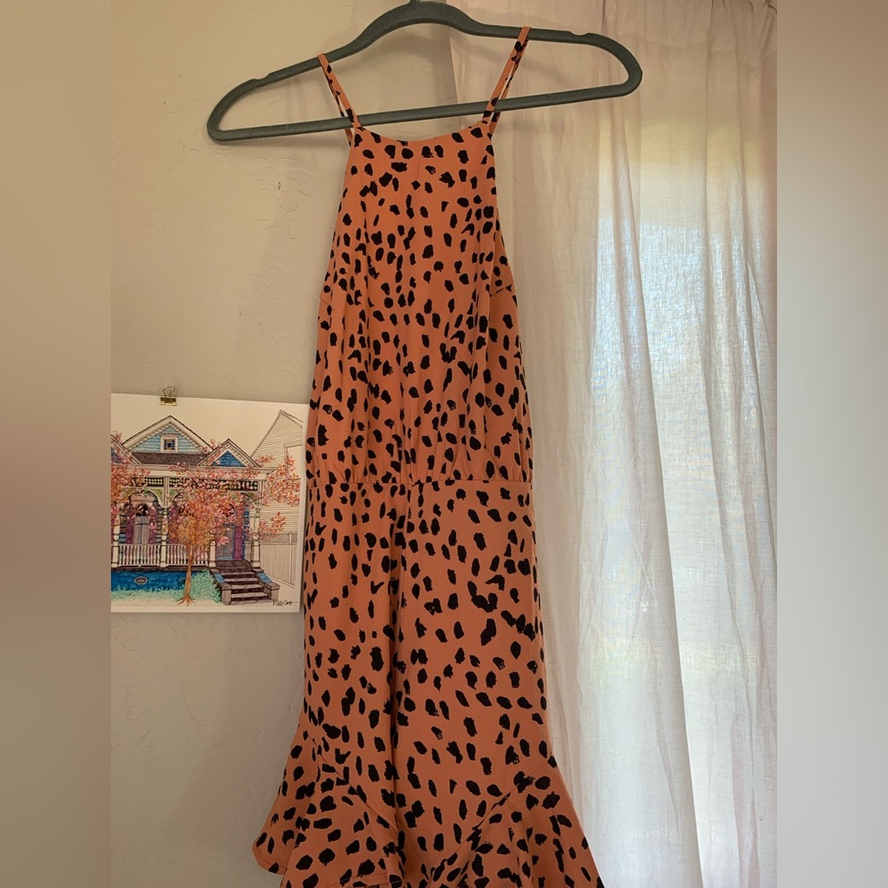She & sky cheetah print romper brand new